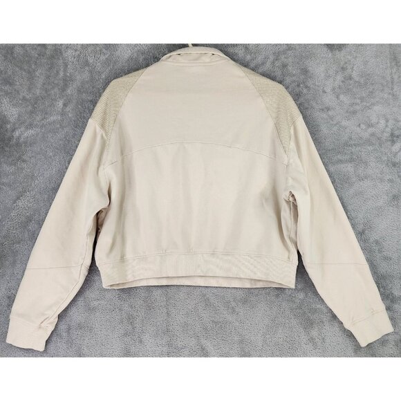 The Greii Sweatshirt Womens Large Cream 1/4 Zip Long Sleeve Preppy Casual Top - Picture 10 of 10